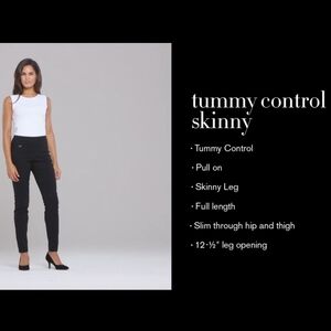 Alfani Womens Tummy Control Pull On Black Skinny Leg Pants l